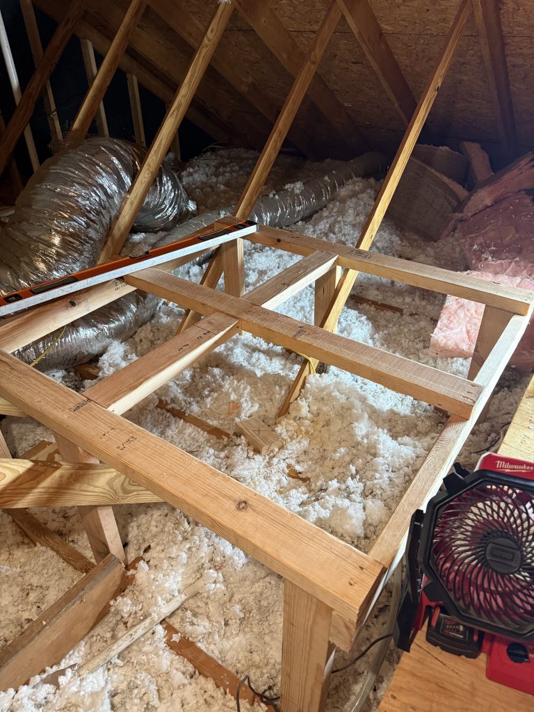 New ductwork run replacing failed duct in a crawlspace